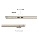 Macbook air 15.3" retina/apple m4 (cpu 10- core, gpu 10- core, neural engine 16- core)/24gb/512gb - starlight - int kb (2025),  Laptopuri | electropc.ro