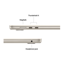 Macbook air 15.3" retina/apple m4 (cpu 10- core, gpu 10- core, neural engine 16- core)/16gb/512gb - starlight - int kb (2025),  Laptopuri | electropc.ro