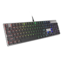 Tastatura gaming mecanica cu fir genesis thor 420 , iluminare rgb, switch content slim blue, numar taste 104, 12 butoane multimedia, lungime cablu 165m, dimensiuni 418 x 113 x 24 mm, gri,  Tastaturi | electropc.ro