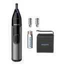 Trimmer pentru nas si urechi philips nt3650/16, baterie, lavabil, tehnologie precision trim, otel inoxidabil, pieptene pentru sprancene, pieptene 5 mm, gri, l x a x i (mm) 39x83x190,  Aparate de tuns | electropc.ro