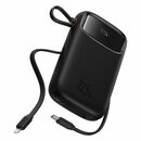 Baterie externa baseus qpow2, 10000mah, 22.5w, 1 x usb; 1 x usb type-c,1 x lightning, total 3a, include cablu usb type-c 0.3m, negru,  Baterii portabile | electropc.ro