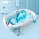 Cadita cu pernuta pentru bebelusi, termometru digital incorporat, pliabila, dop se scurgere, picioare anti-alunecare , blue, u-grow,  Cadite bebe si accesorii baie | electropc.ro