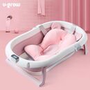 Cadita cu pernuta pentru bebelusi, termometru digital incorporat, pliabila, dop se scurgere, picioare anti-alunecare , roz, u-grow,  Cadite bebe si accesorii baie | electropc.ro