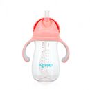 Cana cu pai tritan, roz, 300ml, u-grow,  Cani & Pahare & Accesorii Bebe | electropc.ro