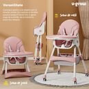 Scaun de masa 2 in 1, pliabil, roz, u-grow,  Scaune de masa bebe | electropc.ro