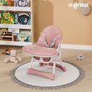 Scaun de masa 2 in 1, pliabil, roz, u-grow,  Scaune de masa bebe | electropc.ro