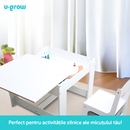 Set masuta si 2 scaune pentru copii , alb mdf, u-grow,  Mobilier camera copii | electropc.ro