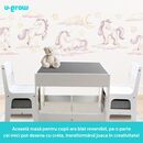Set masuta si 2 scaune pentru copii , alb mdf, u-grow,  Mobilier camera copii | electropc.ro