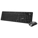 Kit wireless genius tastatura wireless 104 taste (slim) + mouse wireless 1200dpi, 3 butoane, 11 taste functii multimedia, silent, ai key, negru,  Kit mouse tastatura | electropc.ro