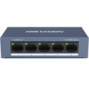 Switch hikvision ds-3e0105-o: 5 × 10/100 mbps rj45 port, tensiune alimentare 5 vdc, 1a., dimensiuni: 103.05 mm × 25.6 mm × 61.1 mm, greutate: 0.15kg, montare pe birou sau pe perete.,  Switch-uri | electropc.ro