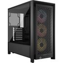 Carcasa corsair frame 4000d rs modular mid tower argb negru, tempered glass, sloturi expansiune 7 orizontale sau 3 verticale, drive bays: 2x3.5" 4x2.5", ventilatoare suportate: 12 (spate: 1x120mm sau 1x140mm, fata: 3x120mm sau 2x140mm sau 2x200mm, lateral,  Carcase | electropc.ro