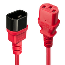 Cablu lindy c14 to c13, lungime 2m, material cablu h05-vvf 3g 0.75mm, 3 fire, connector a: iec c14, connector b: iec c13, rosu,  Cabluri video | electropc.ro