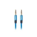 Cablu minijack 3,5 mm m/m 3 pini 2 m albastru premium,  Cabluri video | electropc.ro