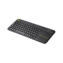 Tastatura wireless logitech touch k400 plus, interfata usb, cu touchpad, dimensiuni  354.3 x 139.9 x 23.5 mm, negru,  Tastaturi | electropc.ro