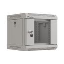 Dulap rack 10" perete 4u / 300x300 (flat pack) cu ușă din sticlă, gri,  Cabinete metalice | electropc.ro