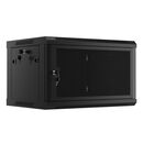 Dulap rack de perete 19", 6u, 600x450 mm, usa perforata, negru,,  Cabinete metalice | electropc.ro