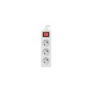 Prelungitor 1.5m, 3 prize , cu intrerupator, cablu din cupru de calitate superioara, alb,  Prelungitoare | electropc.ro