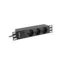 Unitate distributie alimentare pdu 10", 1u, 10a, 3 prize , negru, c14,  Prelungitoare | electropc.ro