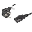 Cablu alimentare cee 7/7  iec 320 c13 1,8 m vde negru,  Cabluri periferice | electropc.ro