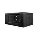 Dulap rack de perete 19", 4u, 600x450 mm, usa din sticla, negru, v2,  Cabinete metalice | electropc.ro