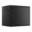 Dulap rack de perete 19", 9u, 600x450 mm, pentru asamblare, cu usa metalica, negru,  Cabinete metalice | electropc.ro