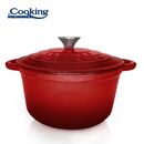 Semioala fonta emailata+capac 28x13 cm, 6l, red line, cooking by heinner,  Tavi copt | electropc.ro