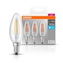 3 becuri led osram base classic b, e14, 4w (40w), 470 lm, lumina neutra (4000k), cu filament,  Becuri si Tuburi LED | electropc.ro