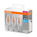 3 becuri led osram base classic b, e14, 4w (40w), 470 lm, lumina neutra (4000k), cu filament,  Becuri si Tuburi LED | electropc.ro