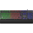 Tastatura gaming cu fir iluminata serioux nexor, interfata usb, numar de taste: 104, material abs, anti-ghosting: 19 taste, lungime cablu 1.5m pvc, dimensiuni (lxaxh): 435.74 × 178.54 × 33.62 mm, negru,  Tastaturi | electropc.ro