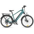 Bicicleta electrica ulzomo metro 26 e-bike, 250w, 36v 17ah, autonomie 100km, viteza maxima 25km/h, green, 26'',  Biciclete | electropc.ro