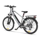 Bicicleta electrica ulzomo metro 26 e-bike, 250w, 36v 17ah, autonomie 100km, viteza maxima 25km/h, grey, 26'',  Biciclete | electropc.ro