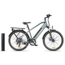 Bicicleta electrica ulzomo metro 26 e-bike, 250w, 36v 17ah, autonomie 100km, viteza maxima 25km/h, grey, 26'',  Biciclete | electropc.ro