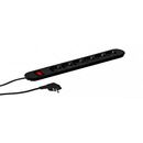Prelungitor bachmann smart 6xcee7/3 pc, cu intrerupator, lungime cablu 5m, h05vv-f 3g1.5, negru, demontabil,  Prelungitoare | electropc.ro