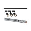 Sistem complet tracklight osram elemental cu 3 proiectoare cu soclu gu10 si 1 sina monofazata de 1 metru, negru,  Iluminat pe sina | electropc.ro