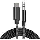 Cablu audio lemontti usb-c-jack 3.5mm, carcasa de metal, cablu din impletitura textila si nylon, lungime 1m, negru,  Cabluri periferice | electropc.ro