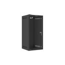 Dulap rack 10" perete 12u / 280x310 (flat pack) cu ușă din sticlă, negru,  Cabinete metalice | electropc.ro