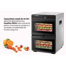 Food dehydrator heinner dualdry pro hfd-kddb1200bkss, 1000-1200w, led display, dual storage with airflow system (fan inside each compartment), 12 stainless steel trays, 2 fruit roll trays, 2 mesh sheets, temperature: 35-80 ℃, timer: 30 min - 48h, see-thro,  Deshidratoare | electropc.ro