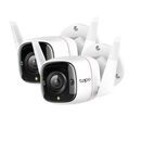 Outdoor security wi-fi camera, 2-pack spec: 2k (2304x1296), 2.4 ghz, 2t2r, 2 × external antennas, 1 × ethernet port feature: smart ai detection and notifications (motion, people), sound and light alarm, remote control, two-way audio, voice control (works ,  Camere supraveghere IP | electropc.ro