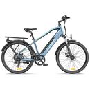 Bicicleta electrica ulzomo metro 26 e-bike, 250w, 36v 17ah, autonomie 100km, viteza maxima 25km/h, blue, 26'',  Biciclete | electropc.ro