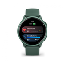 Ceas garmin vívoactive 6 display amoled, dimensiune afisaj 30.4 mm, rezolutie afisaj  390 x 390 pixeli, memorie 8gb, autonomie până la 11 zile (5 zile cu afişajul permanent pornit) rezistanta la apa pana la 5 atm, greutate: 23g, ramă jasper green cu curea,  SmartWatch-uri | electropc.ro