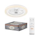 Plafoniera led cct cu ventilator osram solano cu telecomanda, 43w, 2100lm, lumina alba (3000-4000-6500k), dimabila, ip20, max 1168 m³/h, timer 1h-4h-8h, alb,  Corpuri de iluminat inteligente pentru interior | electropc.ro