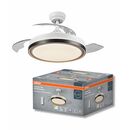 Plafoniera led cu ventilator osram retractable cu telecomanda, 66w, 4200lm, lumina alba (3000-4000-6500k), ip20, max 6460 m³/h, timer 2h-4h-8h, alb/negru,  Corpuri de iluminat inteligente pentru interior | electropc.ro