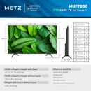 Televizor metz led 43muf7000z, 109 cm, smart google tv, 4k, clasa f,  Televizoare | electropc.ro