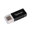 Card reader extern spacer, interfata usb 2.0, citeste/scrie: sd, microsd, ms, m2; aluminiu, negru,  SSD-uri externe | electropc.ro