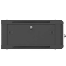 Dulap rack de perete lanberg 19", 4u, 600x450 mm, pentru asamblare, usa metalica, ral9004, ip20, usa metalica perforata, negru,  Cabinete metalice | electropc.ro