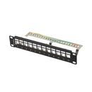 Patch panel gol 12 porturi 1u 10" ftp pentru module keystone, negru  v2,  Alte accesorii retea | electropc.ro