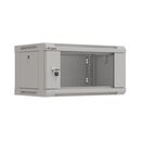Dulap rack de perete 19", 4u, 540x350 mm, usa din sticla, gri,,  Accesorii | electropc.ro