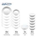 Serviciu masa din opal alb 19 piese, ariana, art of dining,  Farfurii & Boluri de Servire | electropc.ro