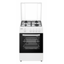 Aragaz gaz heinner hfsc-sme50wh, 50x50cm, 4 arzatoare, suport email, capac metalic, dispozitiv de siguranta plita si cuptor, usa cuptor cu geam dublu, duze gpl incluse, tava si gratar cromat, culoare: alb,  Aragazuri pe gaz | electropc.ro
