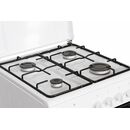 Aragaz gaz heinner hfsc-sme50wh, 50x50cm, 4 arzatoare, suport email, capac metalic, dispozitiv de siguranta plita si cuptor, usa cuptor cu geam dublu, duze gpl incluse, tava si gratar cromat, culoare: alb,  Aragazuri pe gaz | electropc.ro
